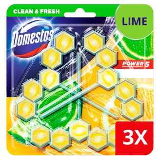 DOMESTOS Power5 WC frissítő blokk Lime 3 x 55 g