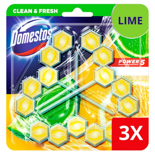 DOMESTOS Power5 Lime Toilet Rimblock 3 x 55 g