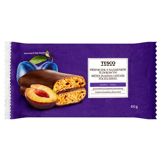 Tesco mézes puszedli szilvás töltelékkel 60 g