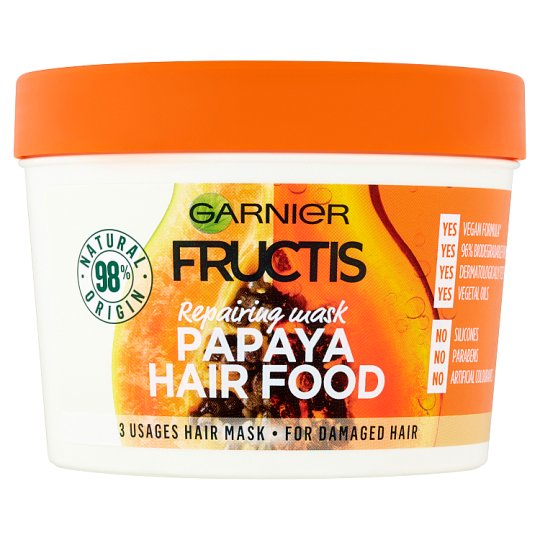 Garnier Fructis Papaya Hair Food 3 féleképpen használható hajpakolás 390 ml