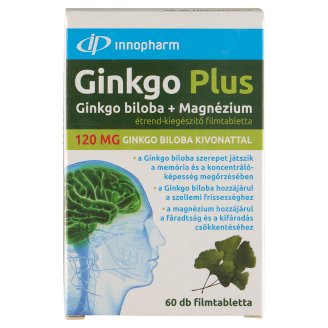 Innopharm Ginkgo Plus Ginkgo Biloba + Magnézium étrend-kiegészítő filmtabletta 60 db 72 g