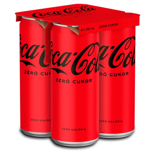 CocaCola Zero ColaFlavored EnergyFree Carbonated Soft Drink with Sweeteners 4 x 330 ml