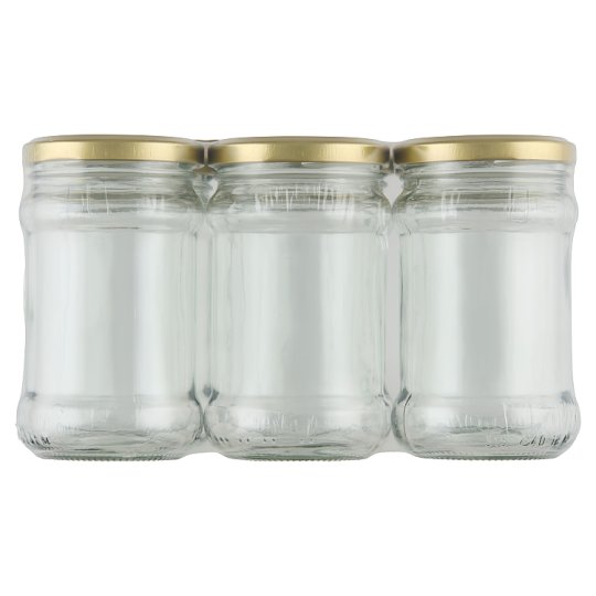 Set of Jars with Gold Steel Lid 315 ml 6 pcs Tesco Online, Tesco From