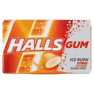 Halls mandarinízű cukormentes rágógumi édesítőszerekkel 18 g