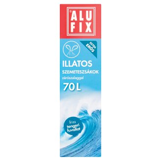 Alufix 70 literes friss tengeri fuvallat illatú szemeteszsákok zárószalaggal 8 db