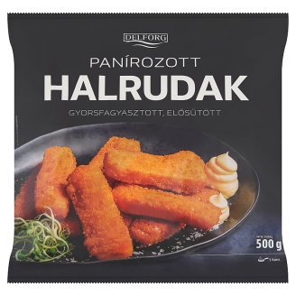 Gyorsfagyasztott, elősütött panírozott halrudak 500 g
