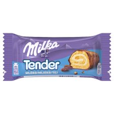 Milka Tender piskótatekercs tejes krémtöltelékkel tejcsokoládéval mártva 37 g 