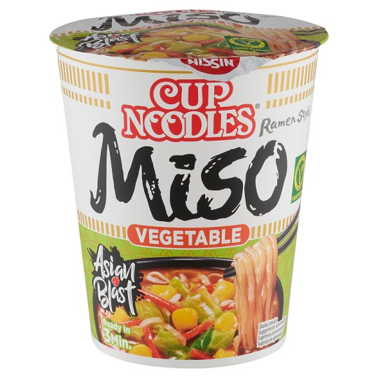 Cup Noodles Miso Instant Noodle Soup with Miso Seasoning and Dried