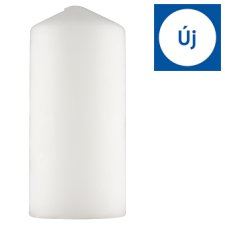 Tesco White Medium Unfragranced Pillar Candle