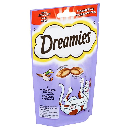 Dreamies kiegészítő táp macskáknak és 8 hetesnél idősebb kölyökmacskáknak kacsával 60 g