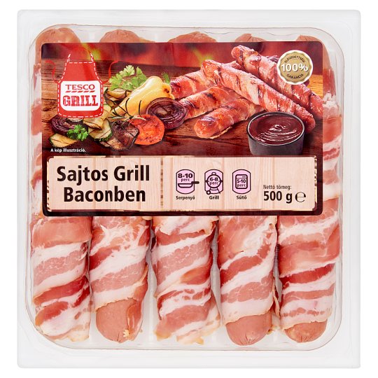 Tesco Grill sajtos grill baconben 500 g