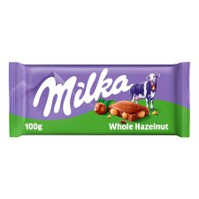 Milka alpesi tej felhasználásával készült tejcsokoládé egész mogyoróval 100 g