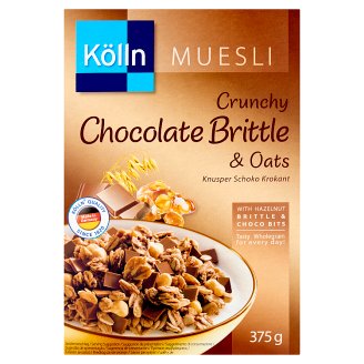 Kölln teljes kiőrlésű zabpehelyből készült müzli csokoládéval és mogyorógrillázzsal 375 g