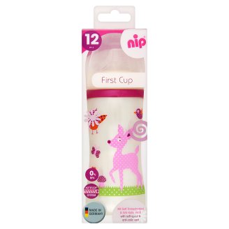 NIP First Cup 330 ml-es első itató cseppmentes szilikon itatócsőrrel 12 hónapos kortól