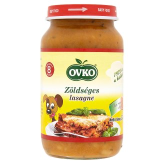 Ovko gluténtartalmú zöldséges lasagne sajttal bébiétel 8 hónapos kortól 220 g