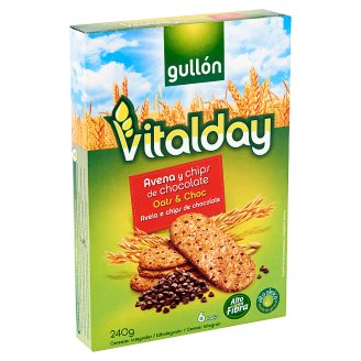 Gullón Vitalday zabpelyhes keksz csokoládé darabokkal 240 g