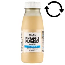 Tesco Pineapple Paradise Smoothie Fruit Drink with Pineapple, Banana & Coconut 250 ml