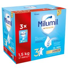 Milumil Nutri-Biotik 3 Junior tejalapú anyatej-kiegészítő tápaszer 12 hó+ 3 x 500 g (1,5 kg)