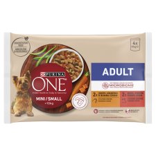 Purina One Mini Adult csirkével és marhával nedves kutyaeledel 4 x 85 g (340 g)