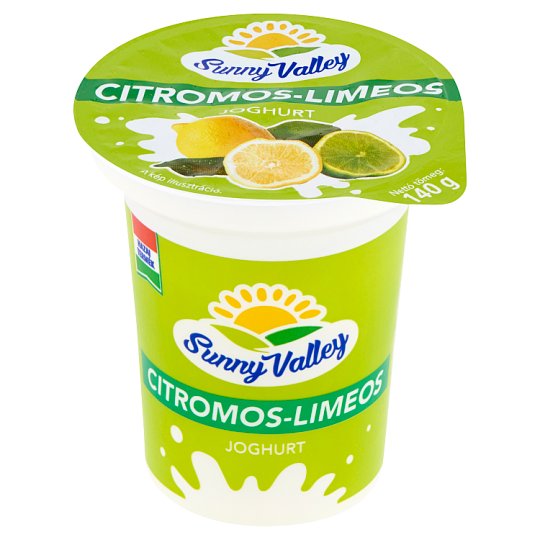 Sunny Valley élőflórás, zsírszegény citromos-limeos joghurt 140 g