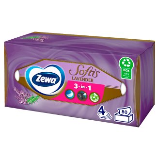 Zewa Softis Perfume dobozos illatosított papír zsebkendő 4 rétegű 80 db