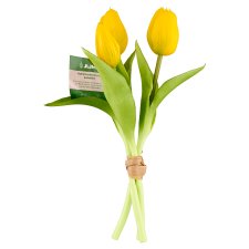 Jumi sárga tulipán művirág csokor 25 cm