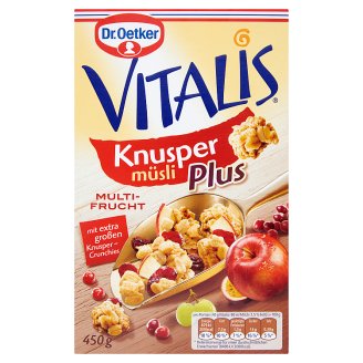Dr. Oetker Vitalis Knusper Plus gyümölcsös ropogós müzli 450 g
