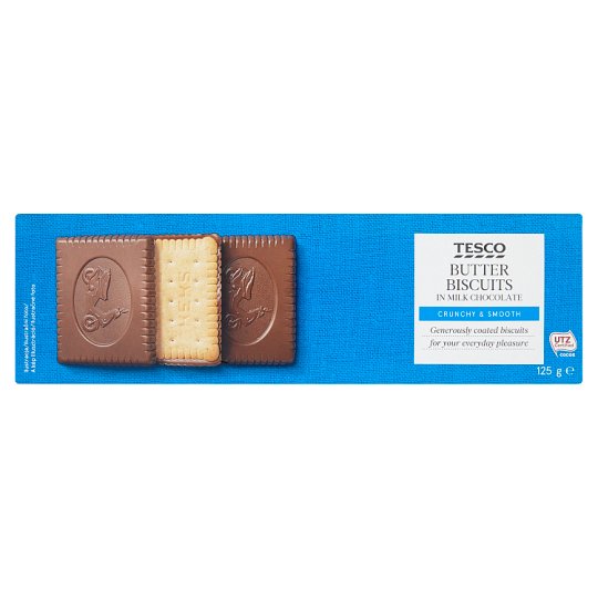 Tesco Butter Biscuits in Milk Chocolate 125 g Tesco Online, Tesco