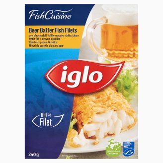 Iglo Fish Cuisine gyorsfagyasztott halfilé ropogós sörtésztában 240 g