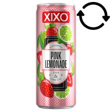 XIXO Pink Lemonade Strawberry and Lime Flavored Carbonated Soft Drink with Sugar & Sweetener 250 ml