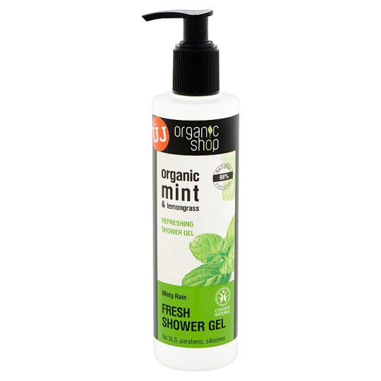 Organic Shop Menta Eső frissítő tusfürdő BIO menta és citromfű kivonattal 280 ml