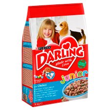 Darling Junior teljes értékű állateledel kölyökkutyák számára csirkével 6 hetes kortól 8 kg