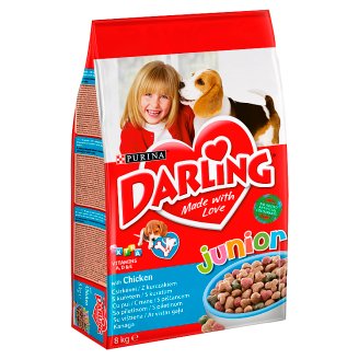 Darling Junior teljes értékű állateledel csirkével kölyökkutyák számára 6 hetes kortól 8 kg