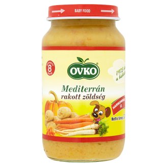 Ovko gluténmentes mediterrán rakott zöldség bébiétel 8 hónapos kortól 220 g