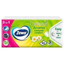 Zewa Deluxe Aroma Camomile Comfort Scented Handkerchiefs 3 Ply 90 pcs