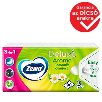 Zewa Deluxe Camomile Comfort illatosított papír zsebkendő 3 rétegű 90 db