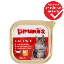 Brunos teljes értékű állateledel felnőtt macskák számára, pástétom marhával és baromfival 100 g