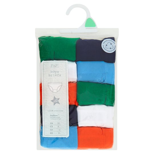 image 1 of F&F Boys Coloured Briefs 10 pcs/Pack, 6-7 years, Multicolor