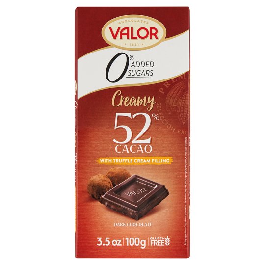 Valor Chocolate with Truffle Filling and Sweeteners, No Added Sugar 100 g Tesco Online, Tesco
