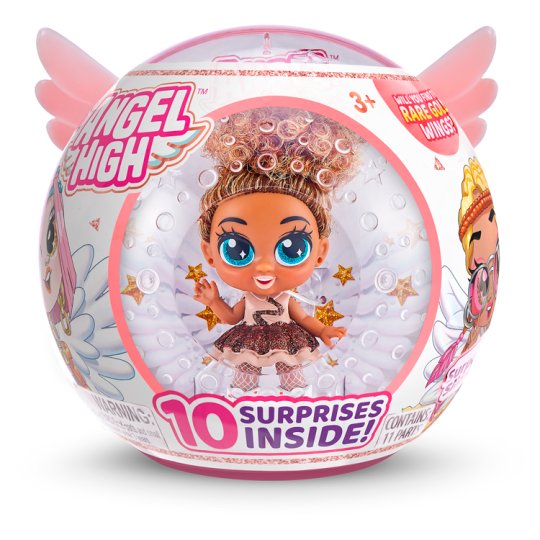 Zuru Itty Bitty Prettys Angel High játékbaba kapszulában, 10 meglepetés kiegészítővel