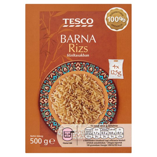 Tesco barna rizs főzőtasakban 4 x 125 g