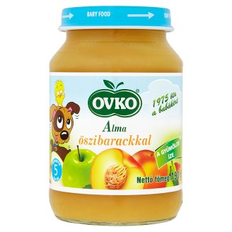 Ovko glutén- és tejszármazékmentes alma őszibarackkal bébidesszert 5 hónapos kortól 190 g