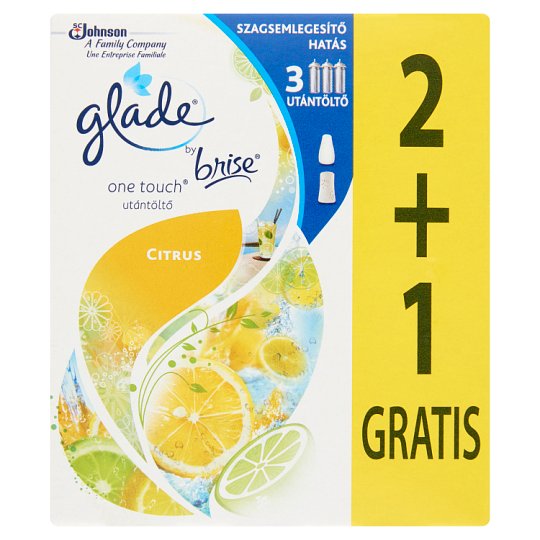 Glade by Brise One Touch Citrus Mini Spray koncentrált aeroszolos légfrissítő utántöltő 3 x 10 ml