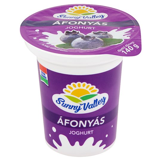 Sunny Valley élőflórás, zsírszegény áfonyás joghurt 140 g
