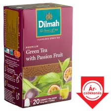 Dilmah Premium filteres zöld tea passiógyümölcs aromával, aromazáró csomagolásban 20 filter 30 g