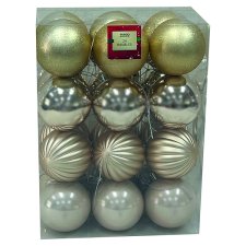 Tesco Gold Baubles 24 pcs