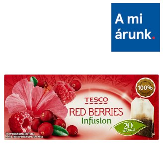 Tesco Red Berries Infusion málna-vörösáfonya ízű filteres gyümölcstea 20 filter 40 g