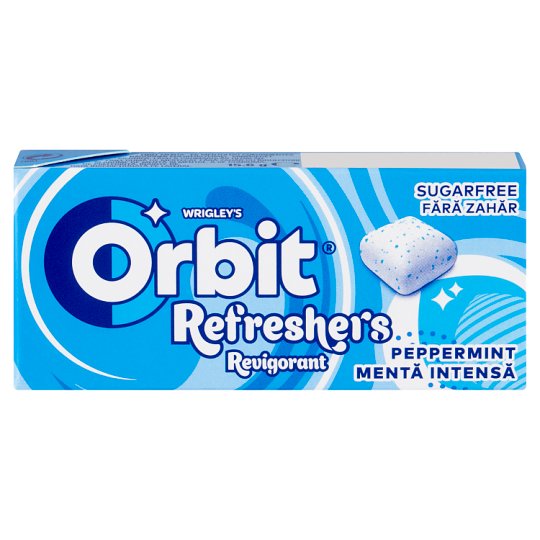 Orbit Refreshers Peppermint menta- és mentolízű cukormentes rágógumi édesítőszerrel 15,6 g