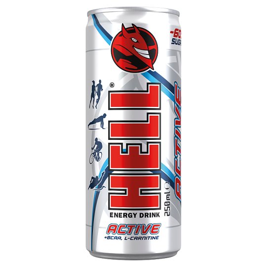 HELL Active + BCAA citrus- és tuttifrutti ízű, alkoholmentes ital édesítőszerekkel 250 ml