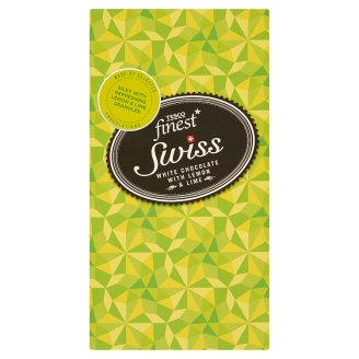 Tesco Finest fehér csokoládé citrom és limedarabokkal 100 g